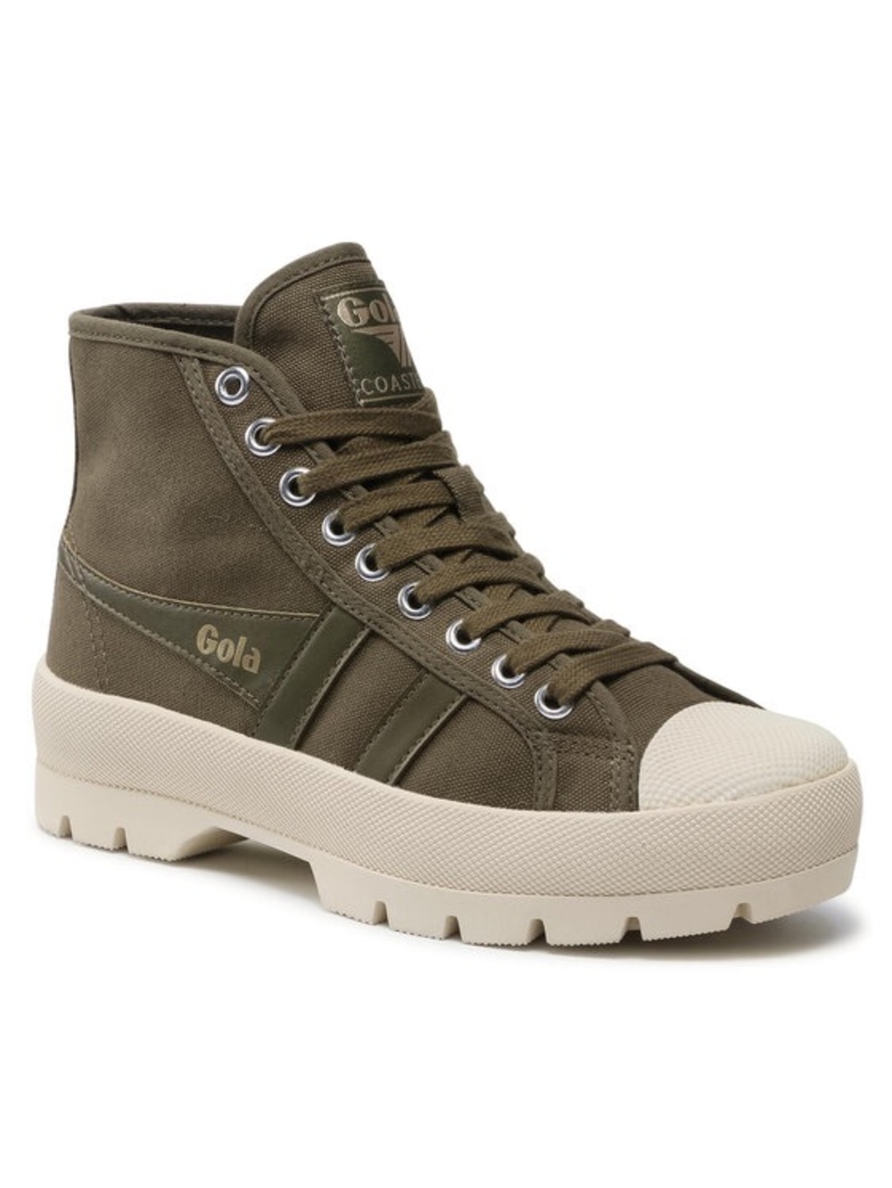 Gola Coaster Peak High Tops Khaki Green Canvas Sneakers Size US 7